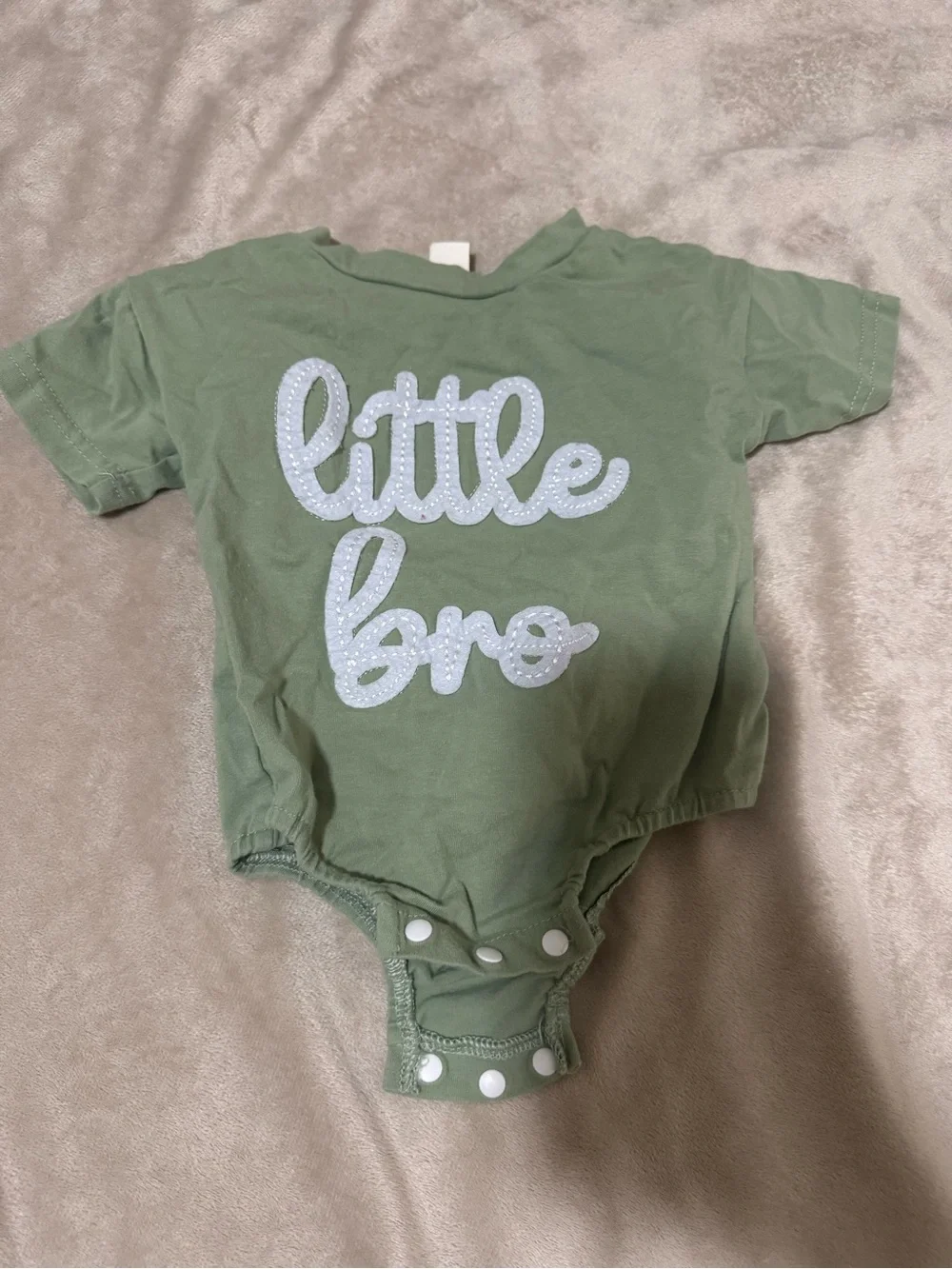 Little Bro Green Baby One-Piece Bodysuit